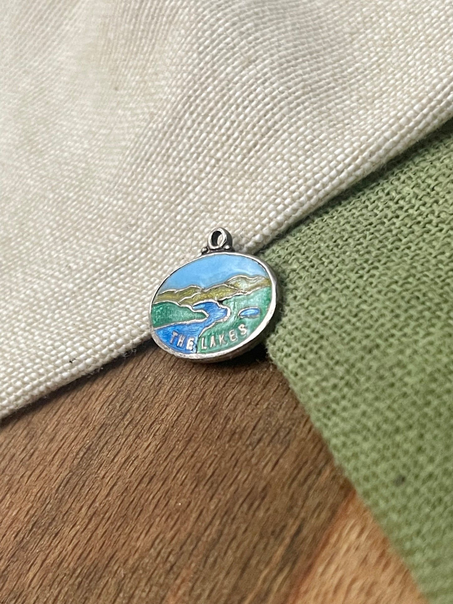 The Lake District Cumbria Souvenir Charm Pendant Sterling 925 Silver Vintage