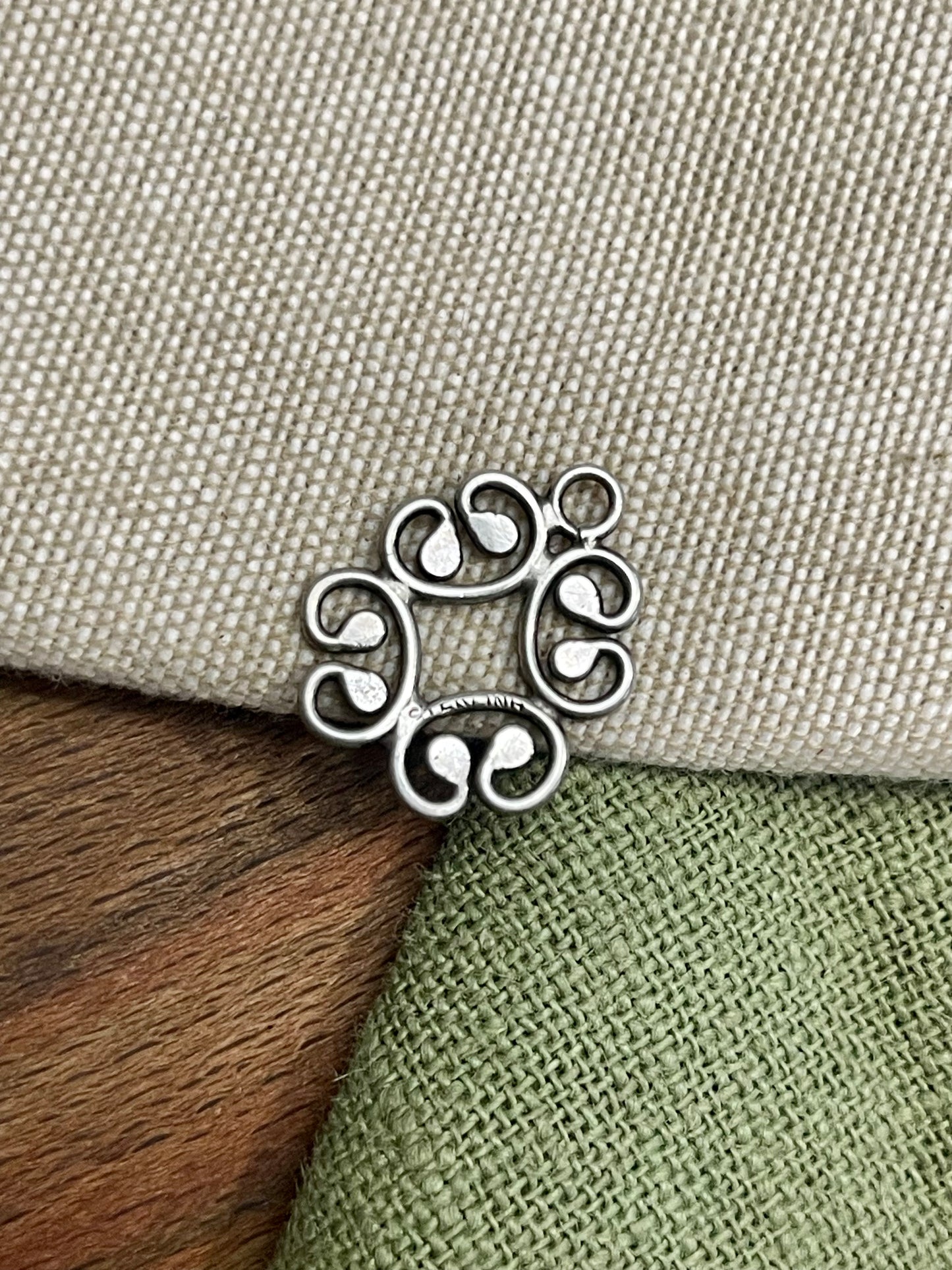 Celtic Art Nouveau Patten Pendent Solid 925 Sterling Silver Vintage Jewelry