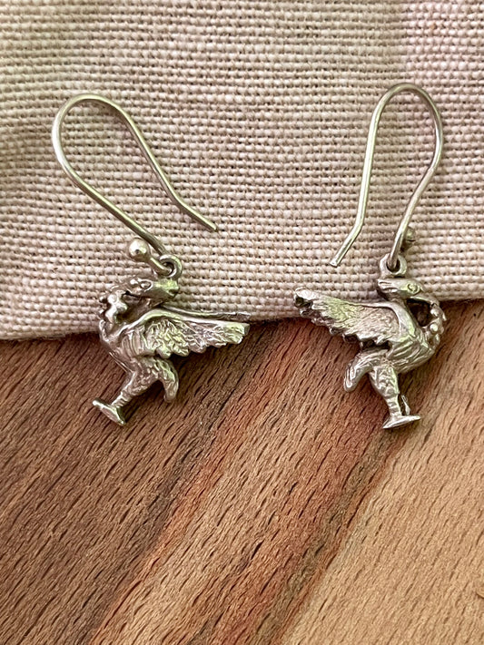 Sweet Eagle Bird Earrings - Sterling 925 Silver Simple Jewelry Gift Good Luck