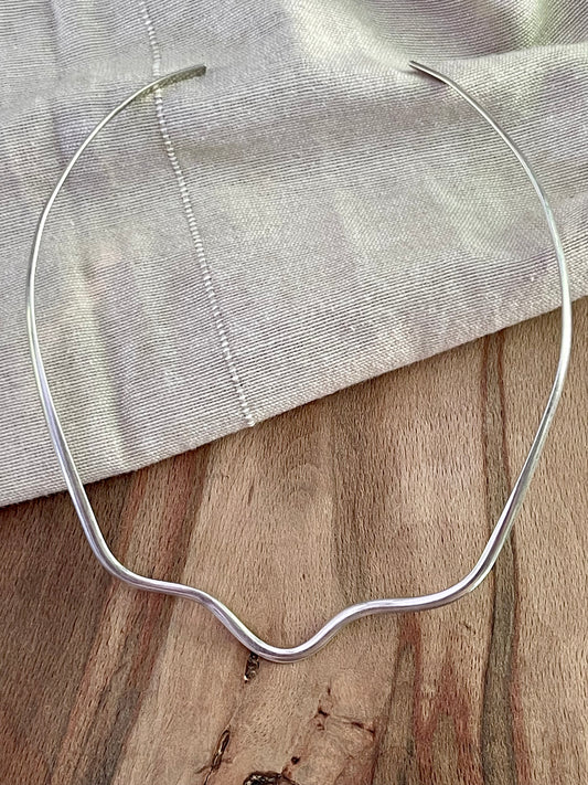 Nice Simple Vintage Chocker Necklace Sterling 925 Silver Vintage Retro 1980s