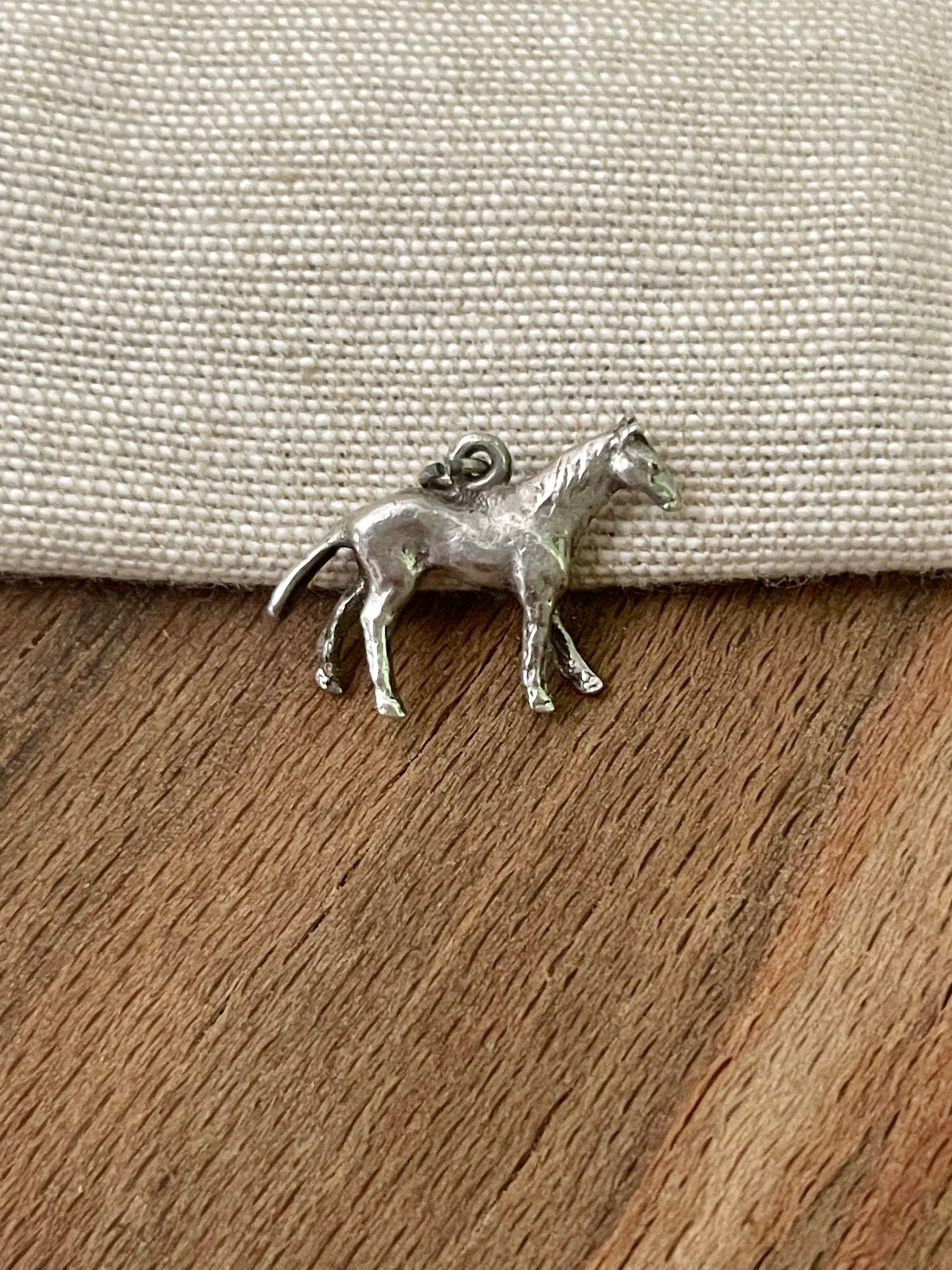 Cute Horse Equestrian Charm Pendant Sterling 925 Silver Vintage Retro Jewelry