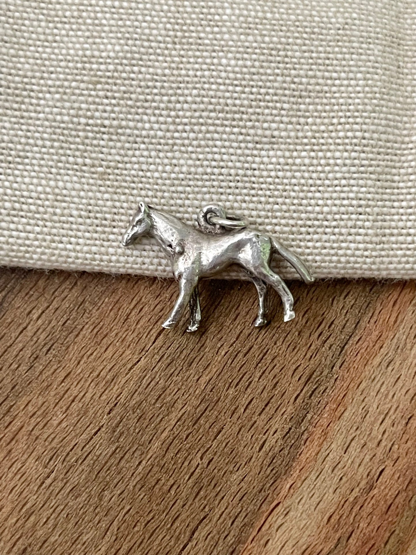 Cute Horse Equestrian Charm Pendant Sterling 925 Silver Vintage Retro Jewelry