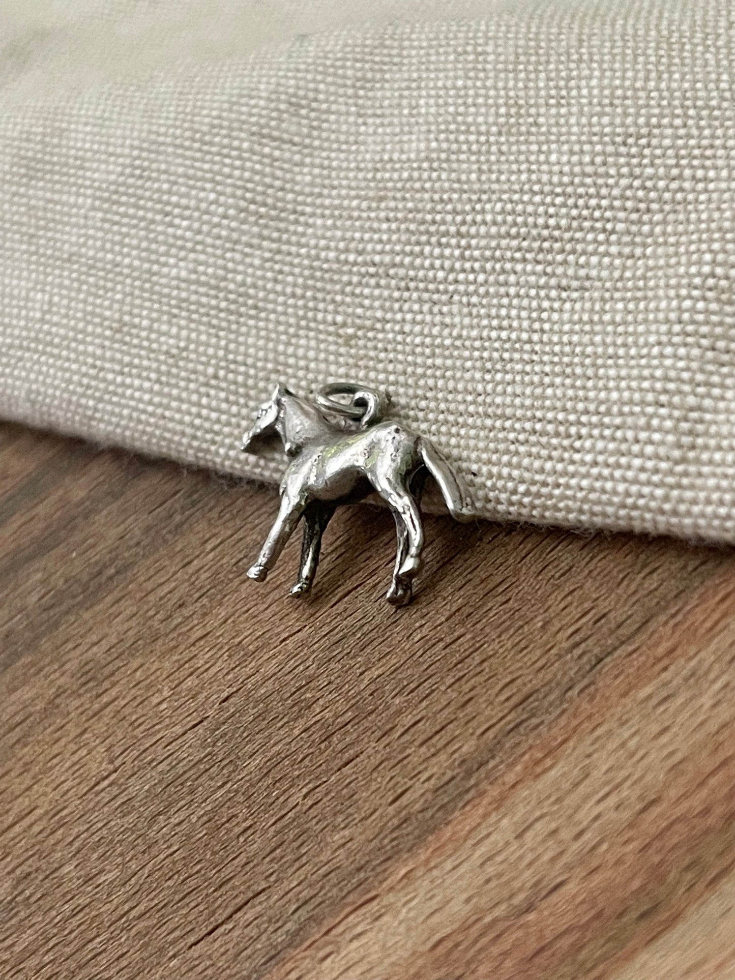 Cute Horse Equestrian Charm Pendant Sterling 925 Silver Vintage Retro Jewelry