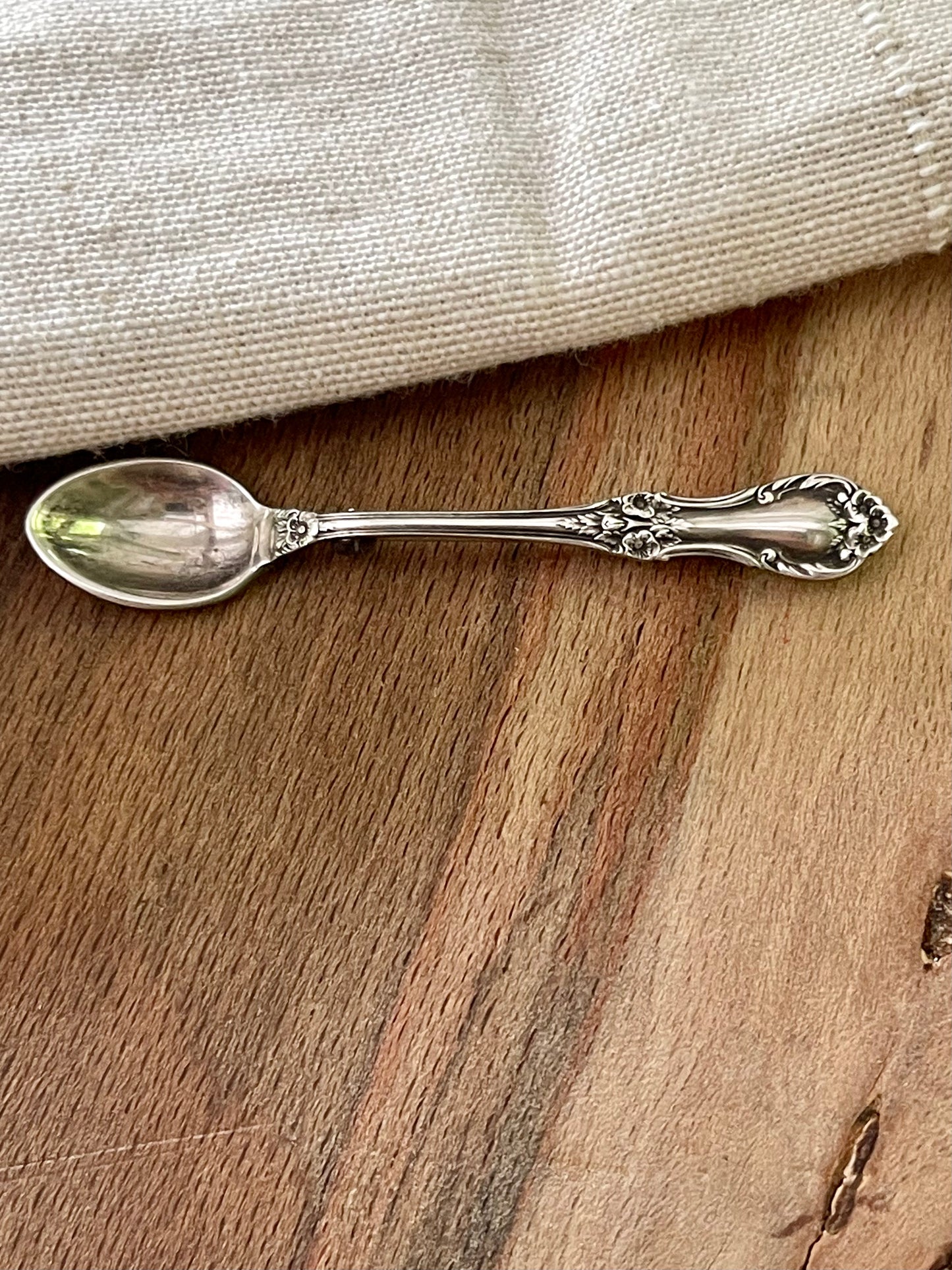 1930s Spoon Brooch Sterling 925 Silver Vintage Retro Modernist Jewellery Gift