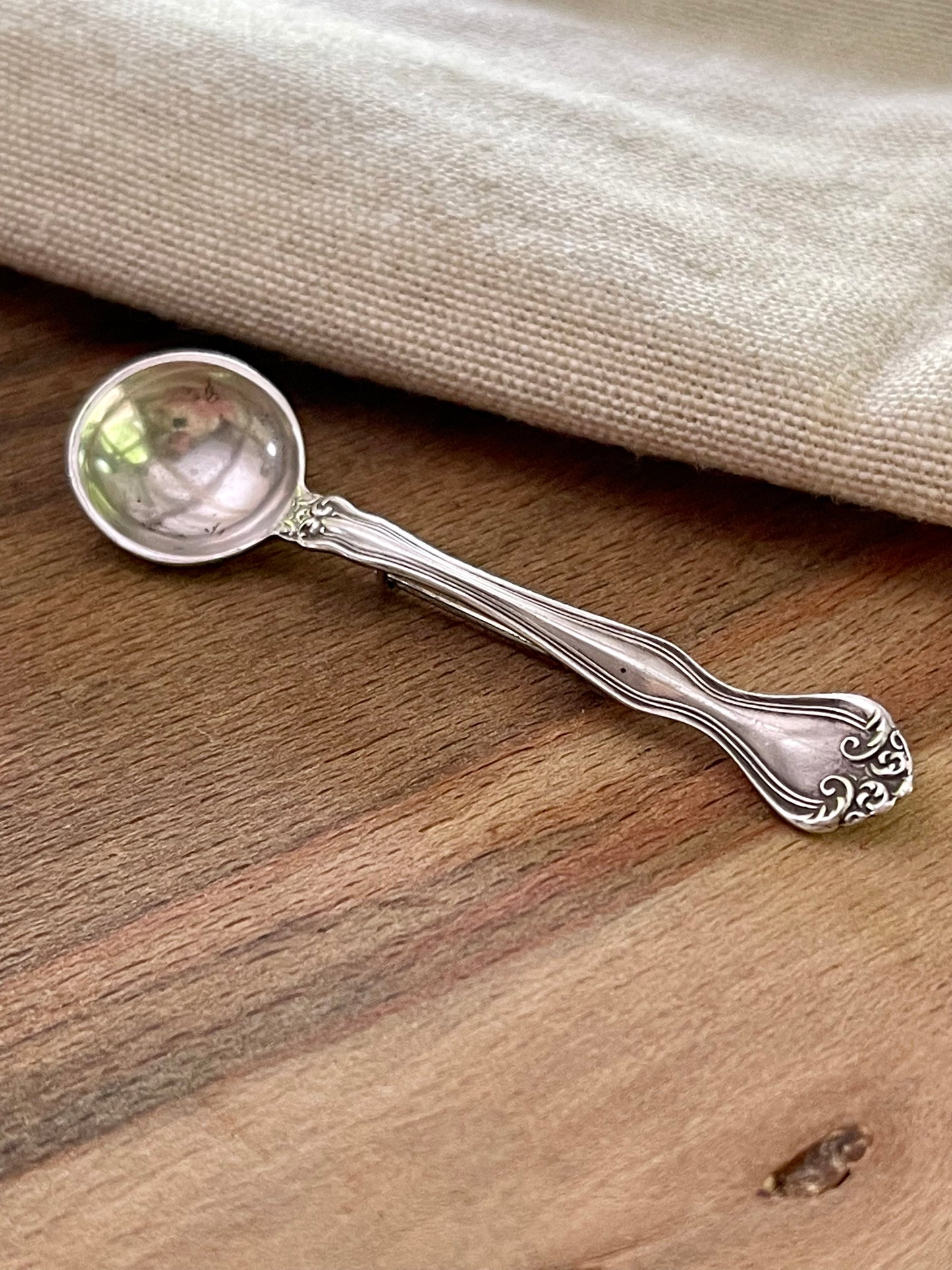 1930s Spoon Brooch Sterling 925 Silver Vintage Retro Modernist Jewellery Gift