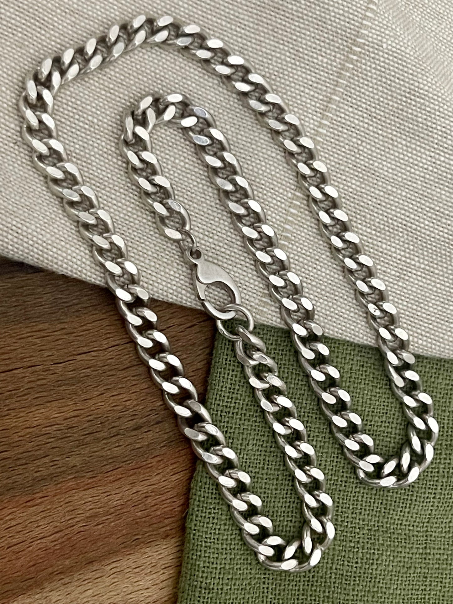 Nice Thick Curb Link Chain Necklace Solid Sterling 925 Silver 16" Inch jewellery